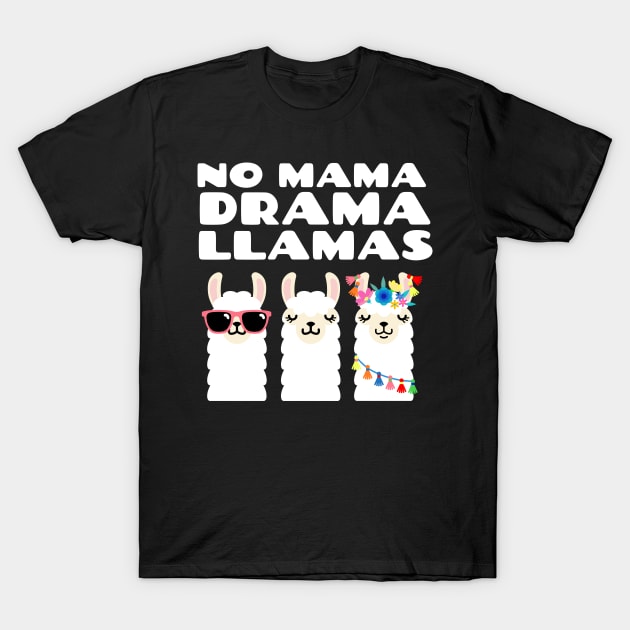 No Mama Drama Llamas Funny Vintage Sunset Animal Lover T-Shirt by DetourShirts